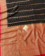 Black Banarasi Pure Khaddi Georgette Saree