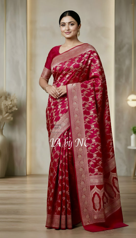 Mulberry Banarasi Mashru Katan Silk Saree