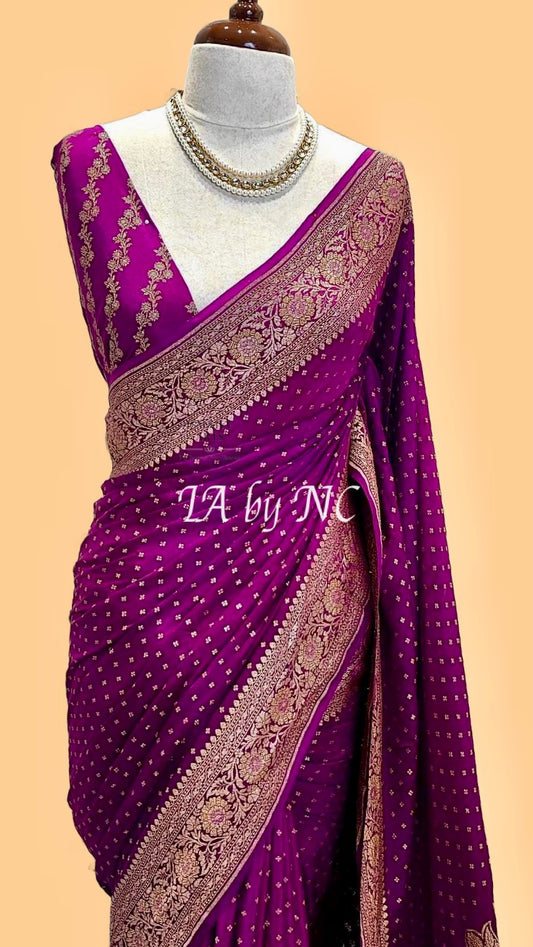 Byzantine Banarasi Pure Khaddi Crepe Georgette Saree