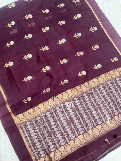 Hickory Banarasi Pure Kora Silk Saree