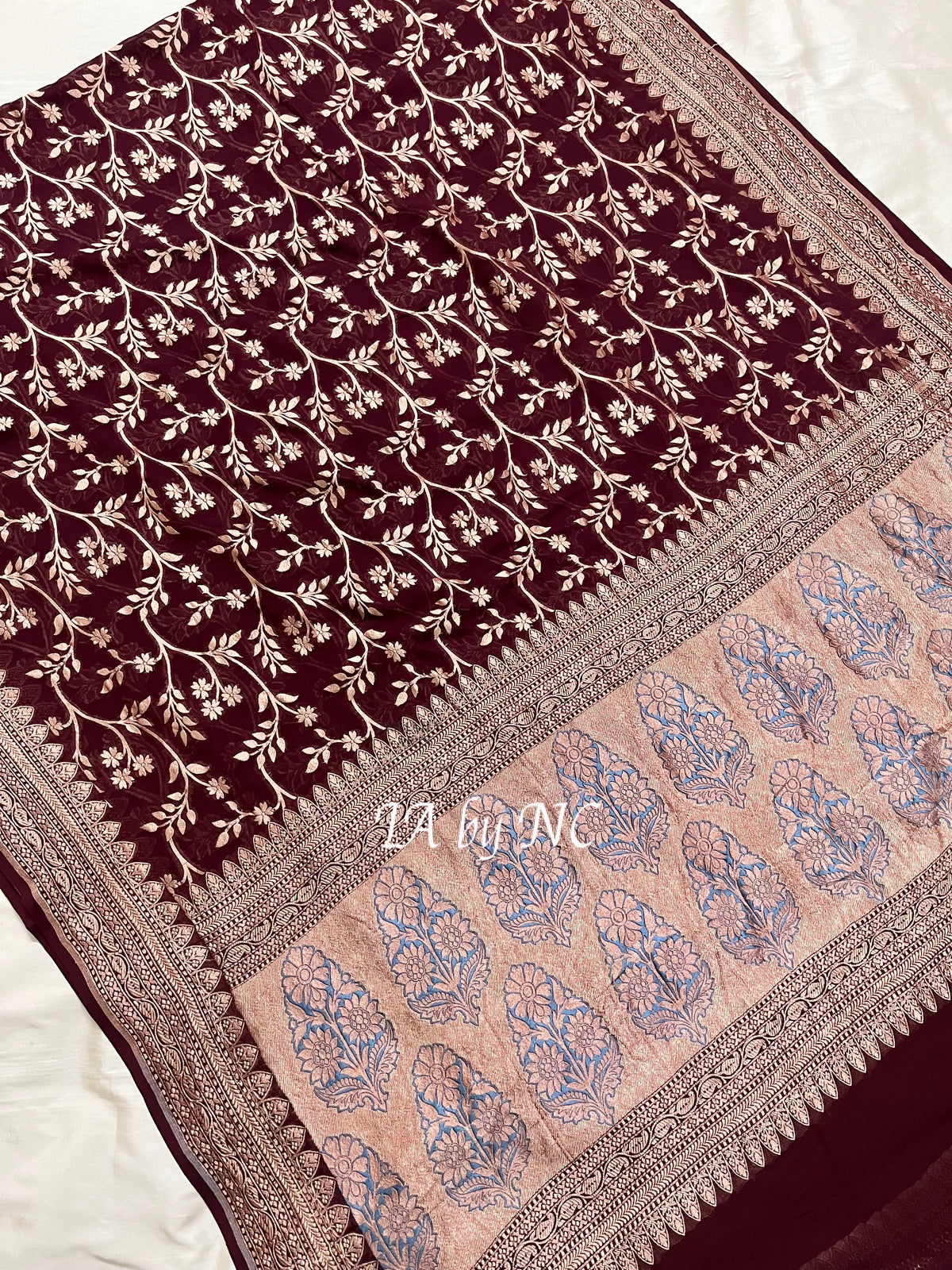 Hickory Banarasi Pure Khaddi Georgette Saree