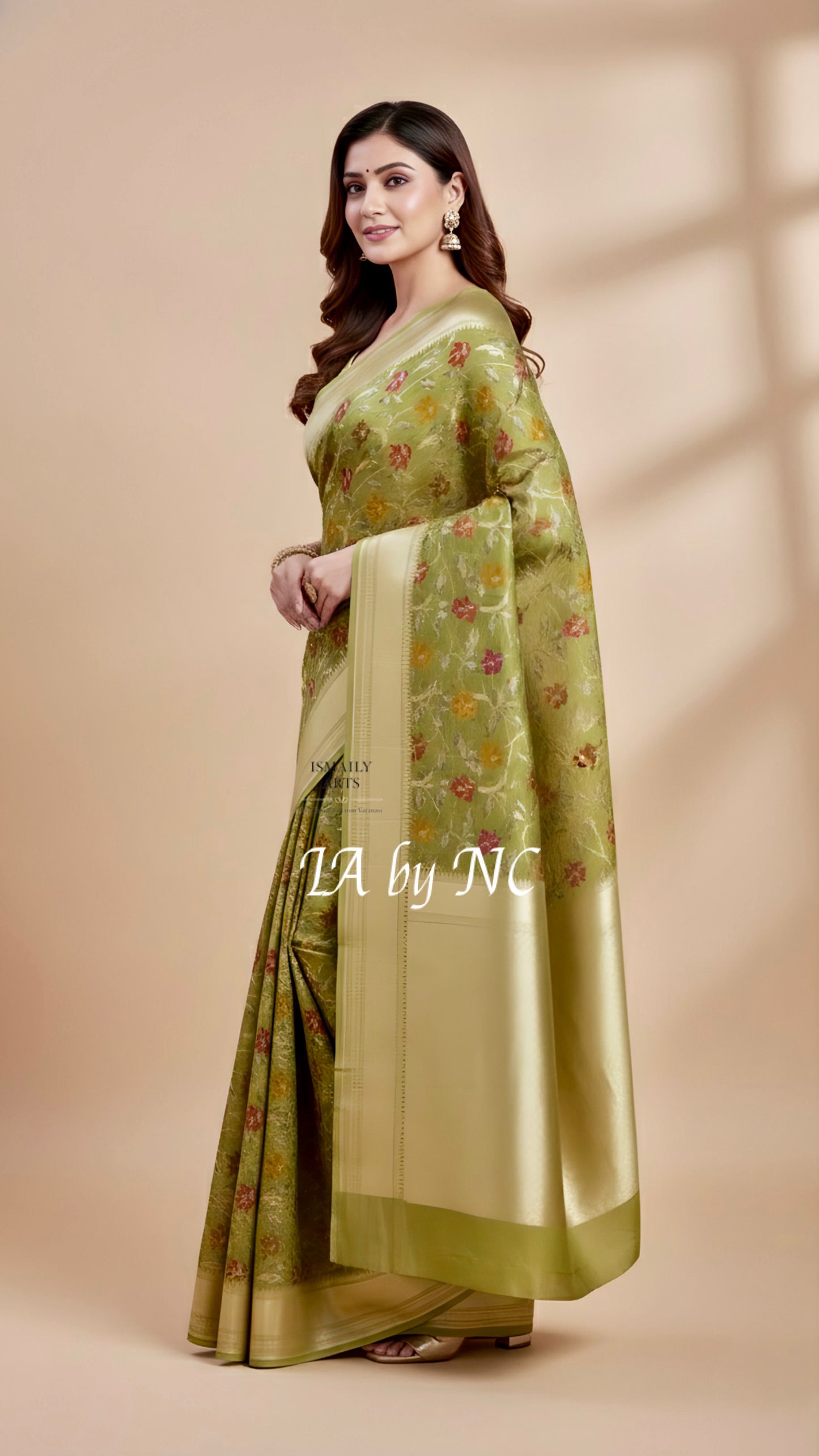 Olive Banarasi Pure Munga Silk Saree