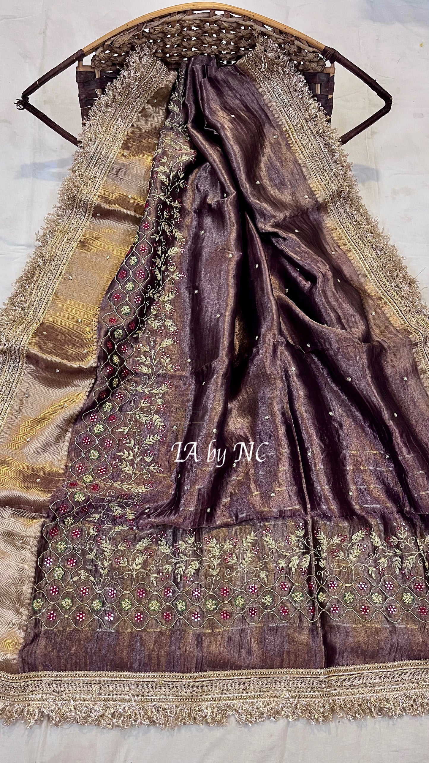 Syrup Banarasi Pure Tissue Silk Handwork Saree
