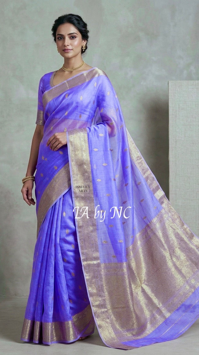 Crocus Banarasi Pure Kora Silk Kadwa Saree