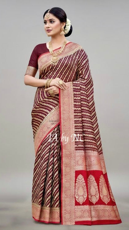 Hickory Banarasi Pure Chiffon Georgette Saree