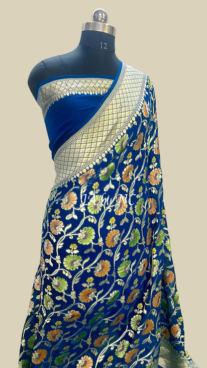 German Banarasi Pure Khaddi Georgette Saree