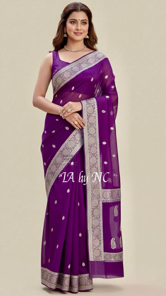 Lollipop Banarasi Pure Khaddi Georgette Kadwa Saree