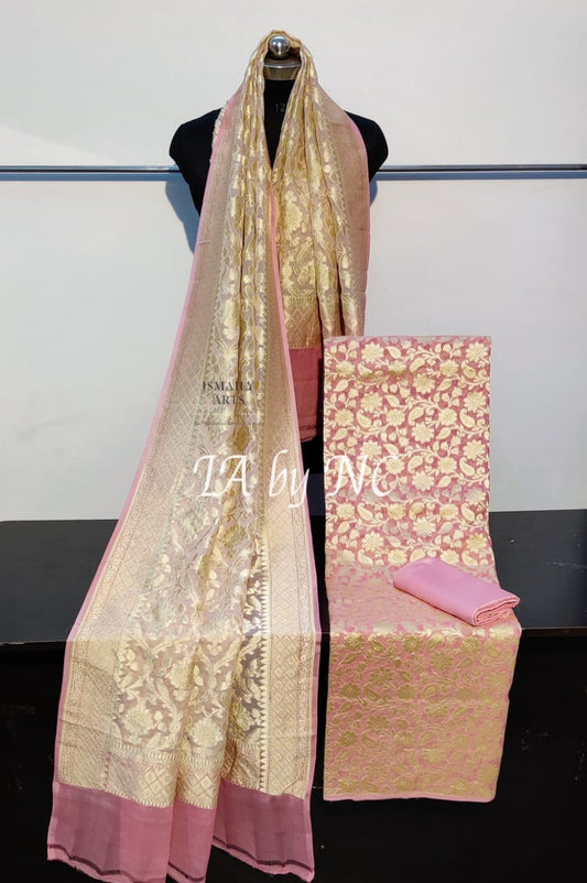 Baby Banarasi Pure Khaddi Georgette Suit Dupatta