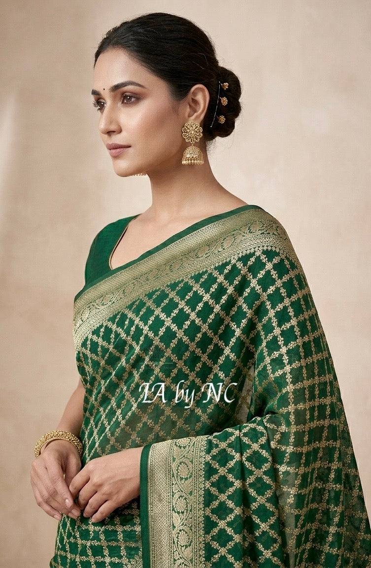 Sacramento Banarasi Pure Khaddi Georgette Saree