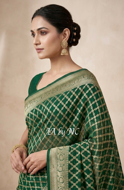 Sacramento Banarasi Pure Khaddi Georgette Saree