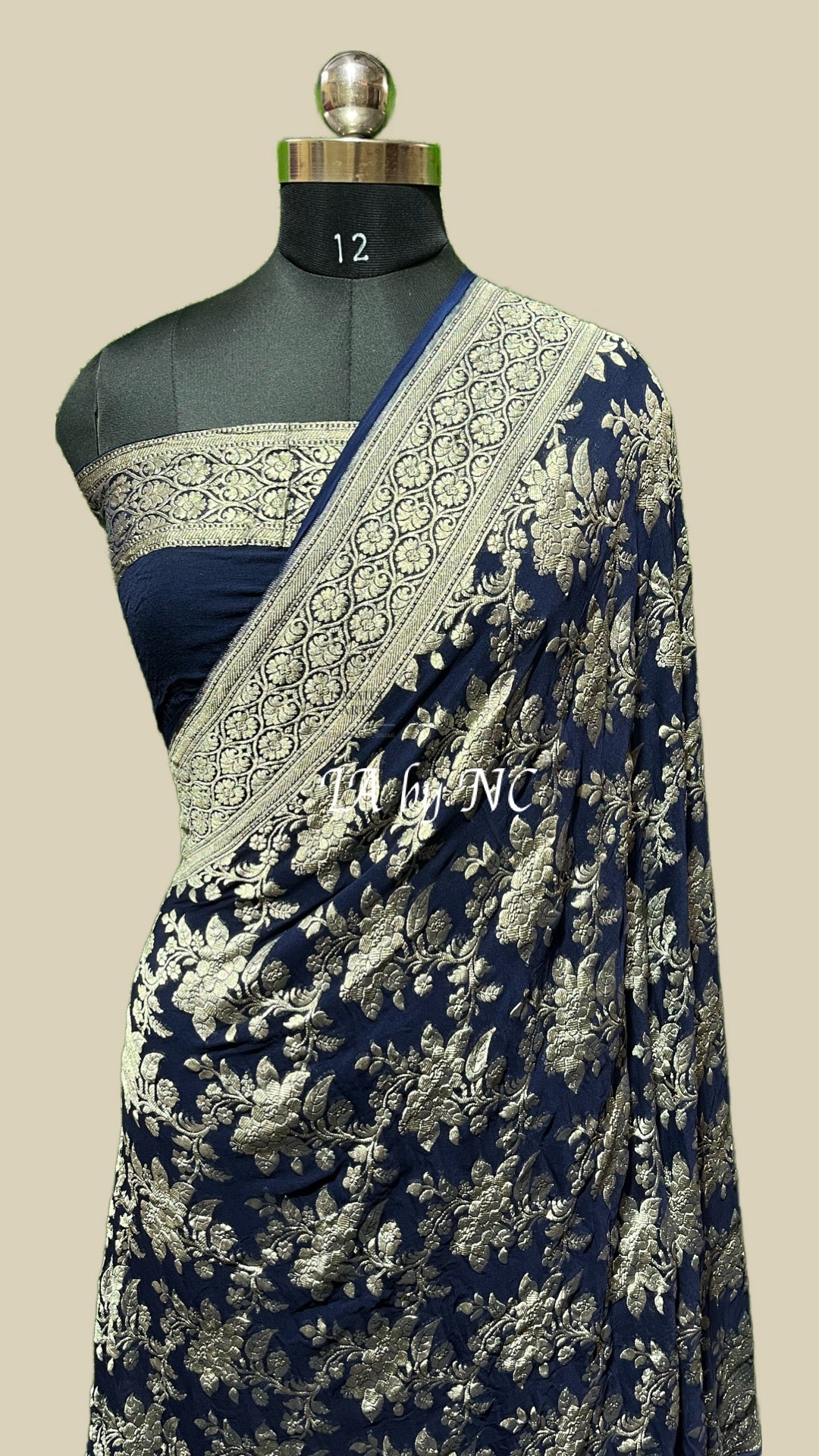 Black Banarasi Pure Khaddi Georgette Saree
