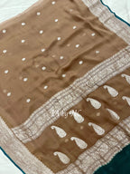 Tan Banarasi Pure Khaddi Georgette Kadwa Saree