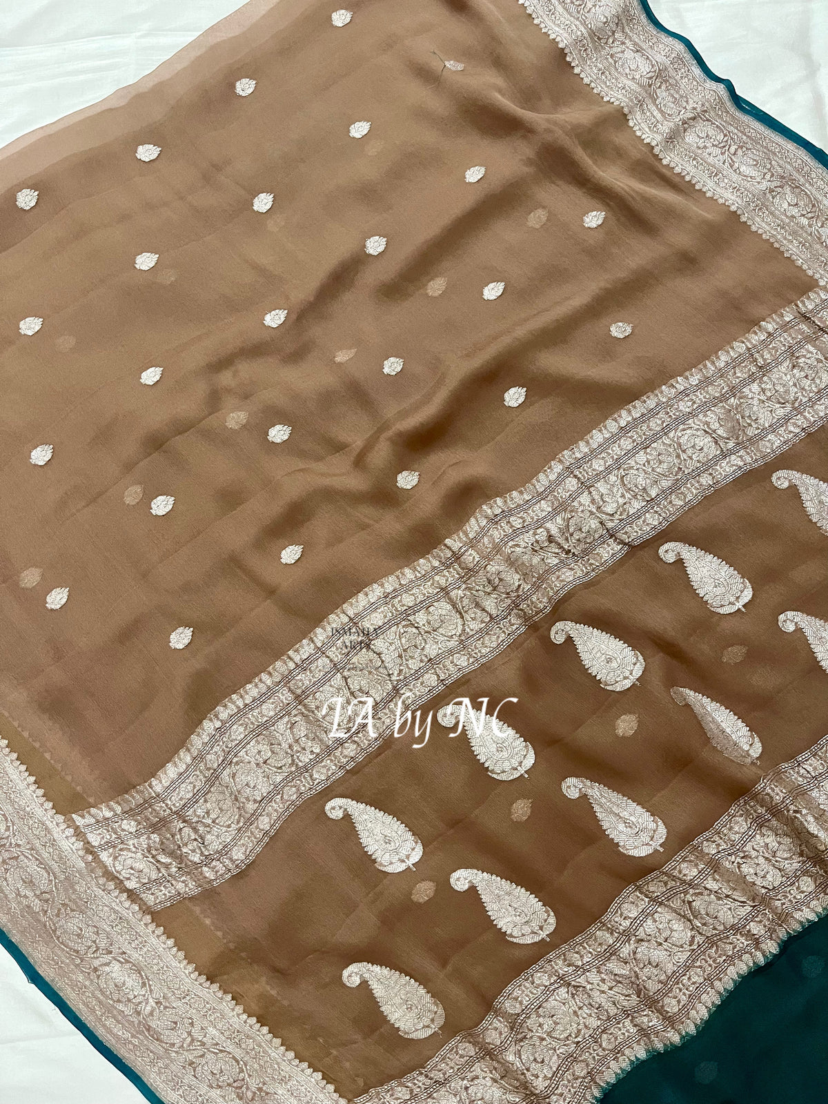 Tan Banarasi Pure Khaddi Georgette Kadwa Saree
