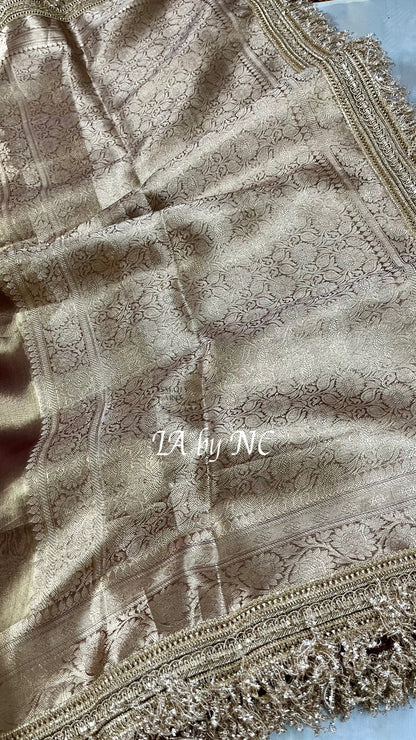 Walnut Banarasi Pure Tissue Silk Saree