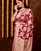 Mulberry Banarasi Pure Khaddi Georgette Saree