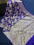 Grape Banarasi Pure Chiffon Georgette Saree
