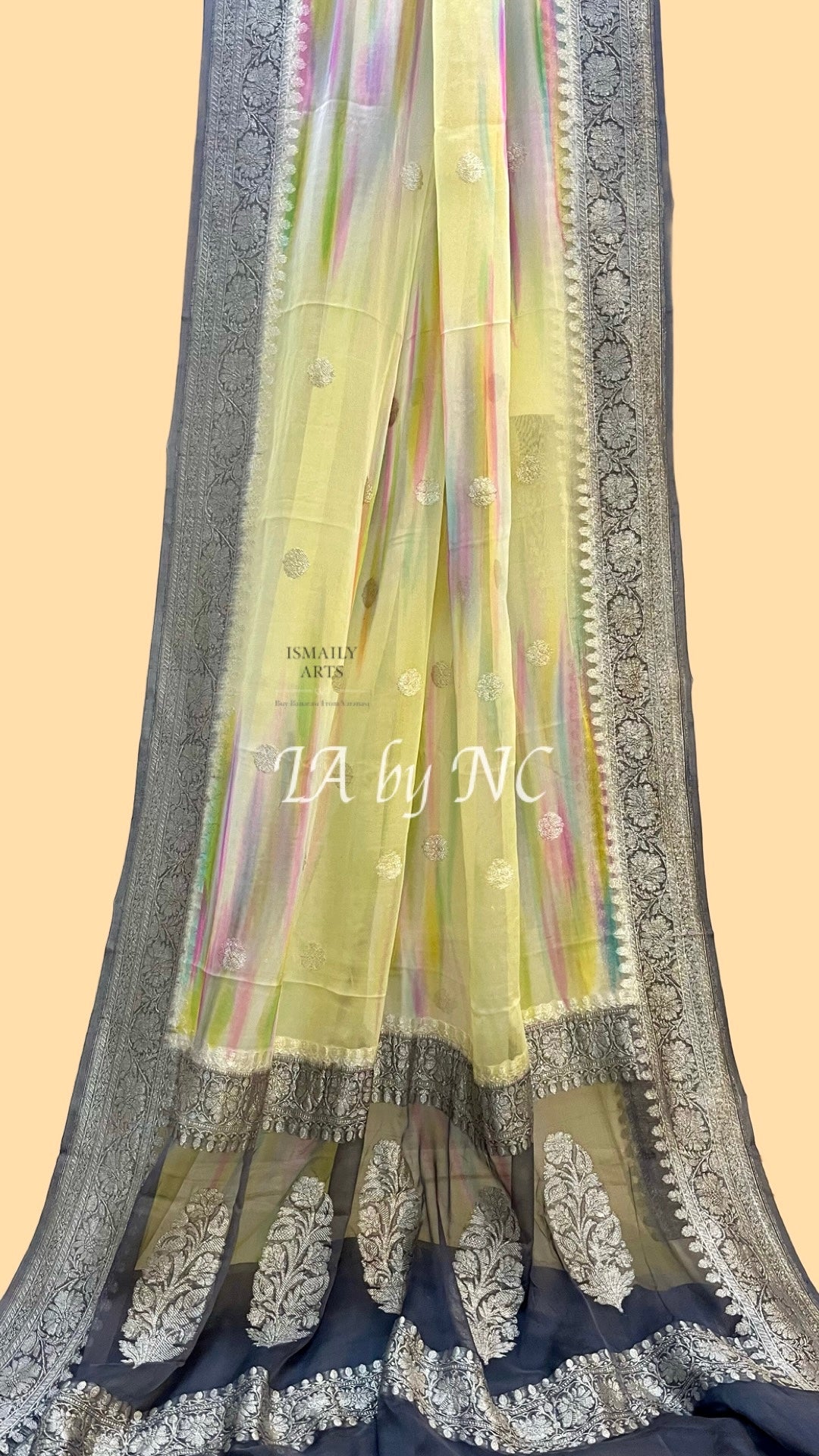 Iron Banarasi Pure Khaddi Georgette Kadwa Saree