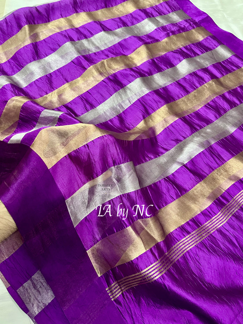 Crimson Banarasi Pure Tissue Silk Saree - Satin Border