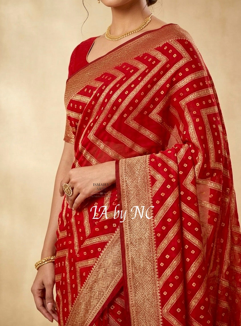 Imperial Banarasi Pure Khaddi Georgette Saree
