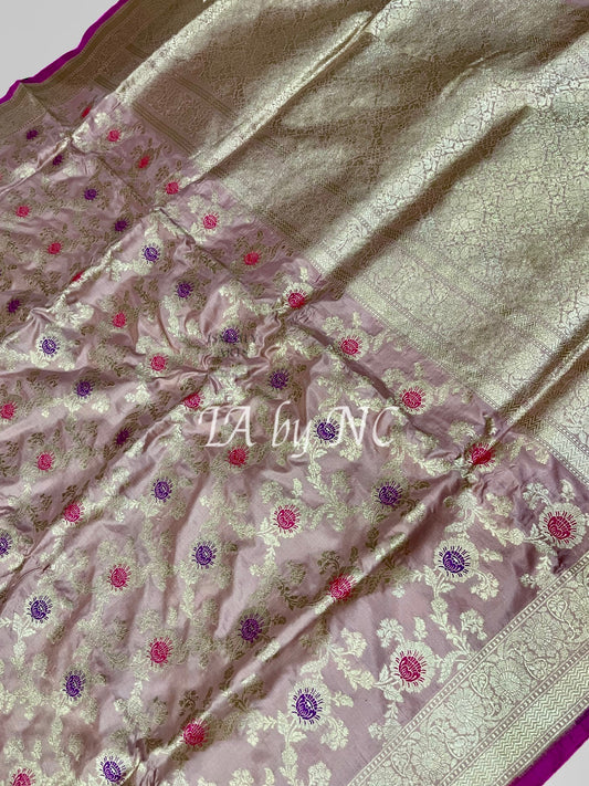 Thulian Banarasi Pure Katan Silk Meenakari Pattu Sona Rupa Saree