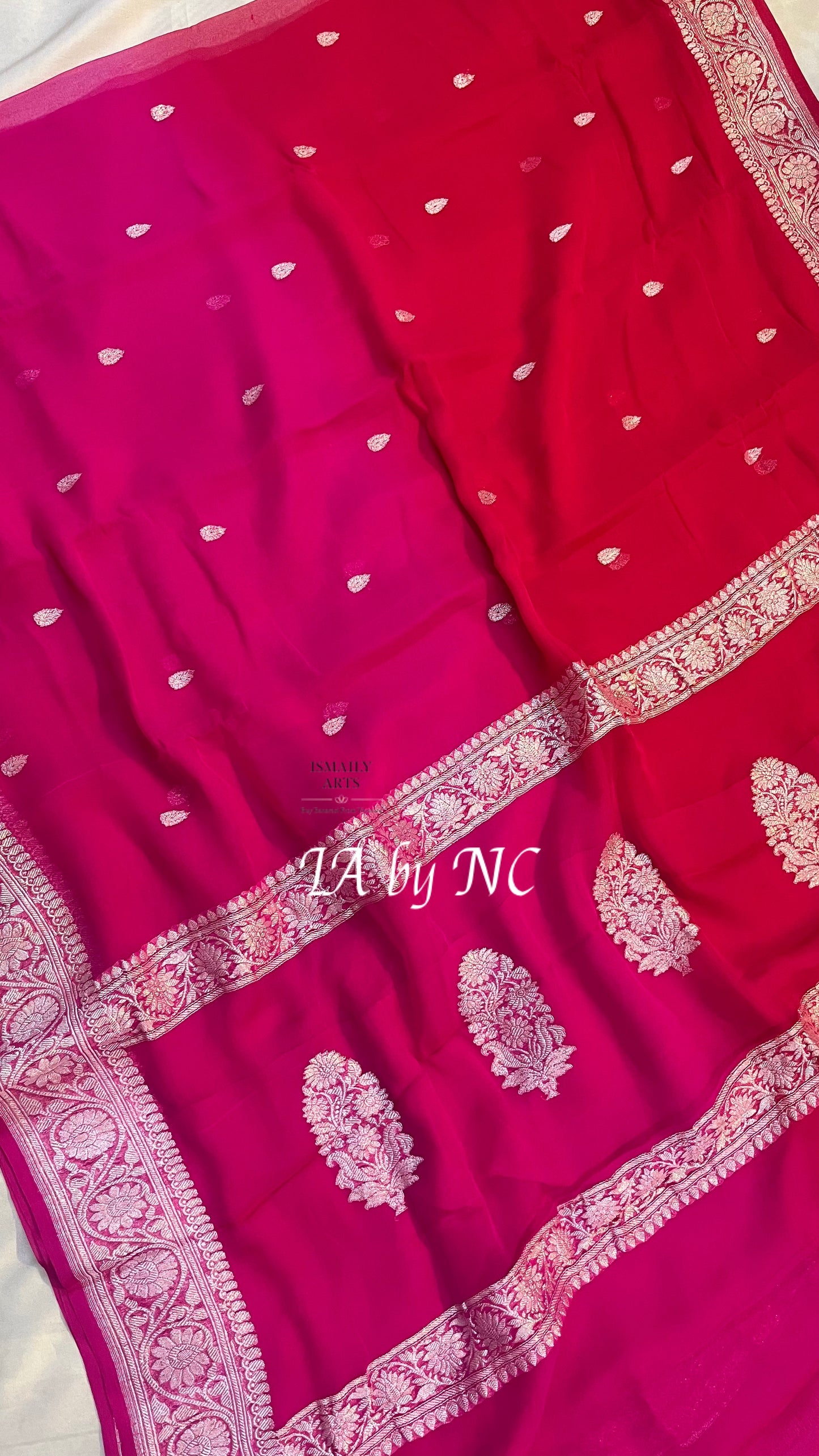 Ruby Banarasi Pure Khaddi Georgette Kadwa Saree