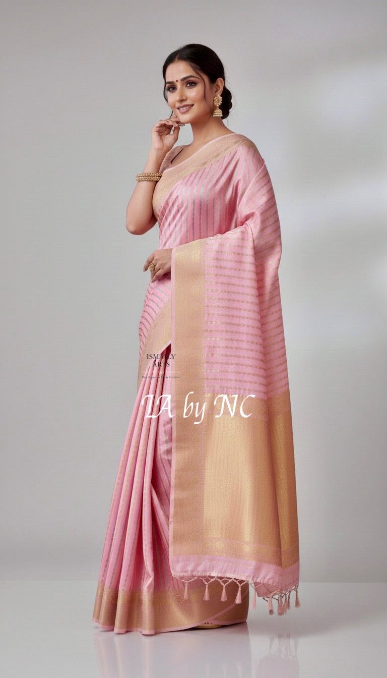 Baby Banarasi Pure Katan Silk Kadwa Raw Mango Pattu Saree