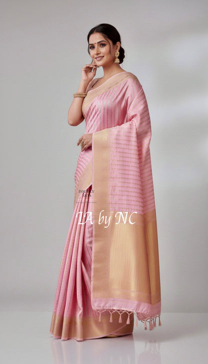 Baby Banarasi Pure Katan Silk Kadwa Raw Mango Pattu Saree