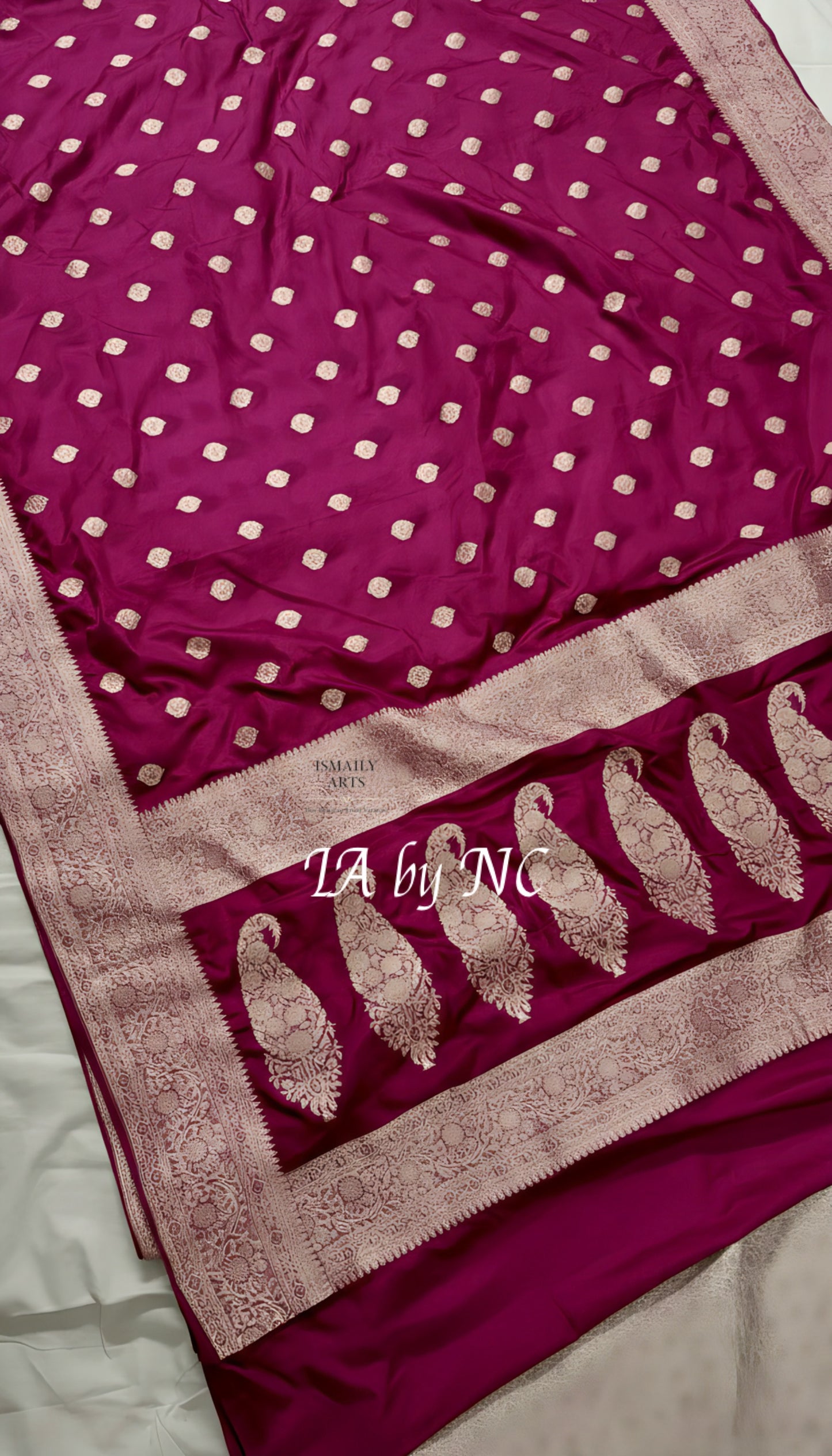 Plum Banarasi Mashru Katan Silk Saree