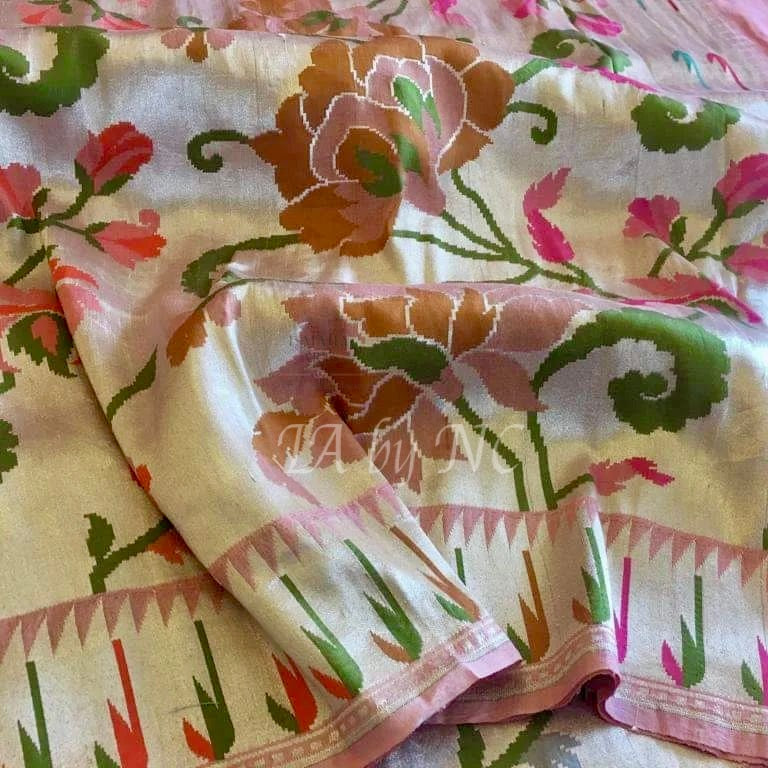 Baby Banarasi Pure Khaddi Tussar Georgette Brocade Saree