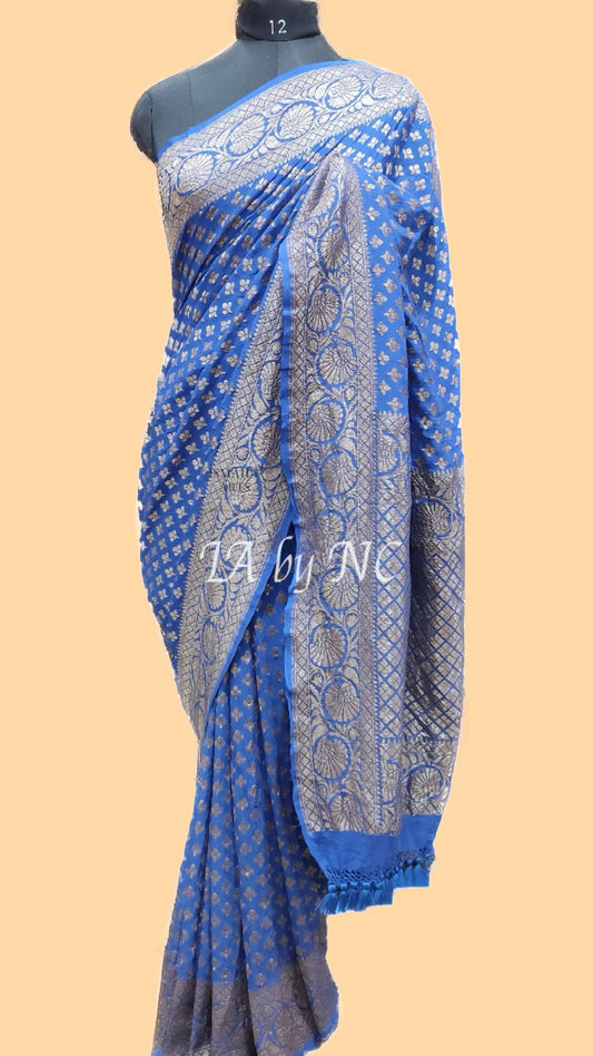 Sapphire Banarasi Pure Khaddi Georgette Saree