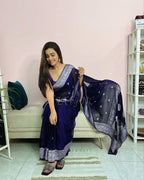 Space Banarasi Pure Khaddi Georgette Kadwa Saree