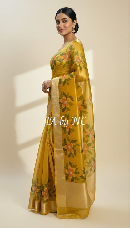 Bumblebee Banarasi Pure Tissue Silk Saree