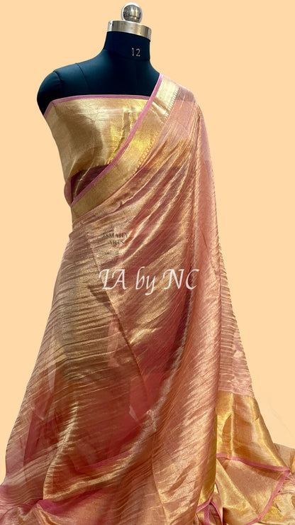 Brick Banarasi Pure Tissue Silk Saree