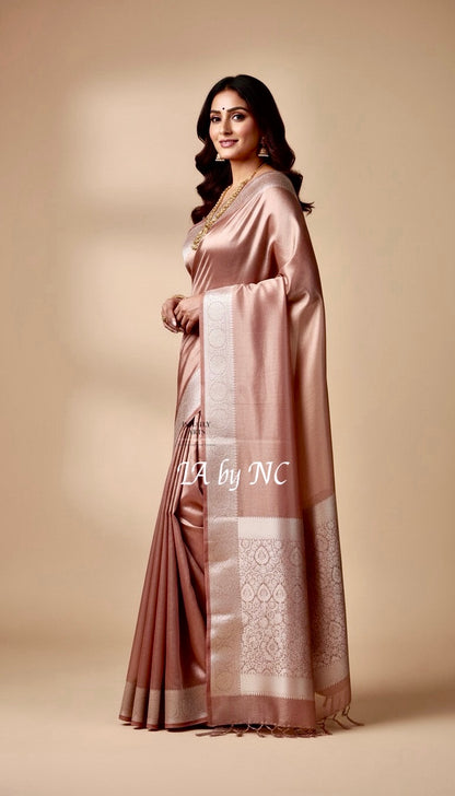 Burgundy Banarasi Pure Tissue Silk Saree