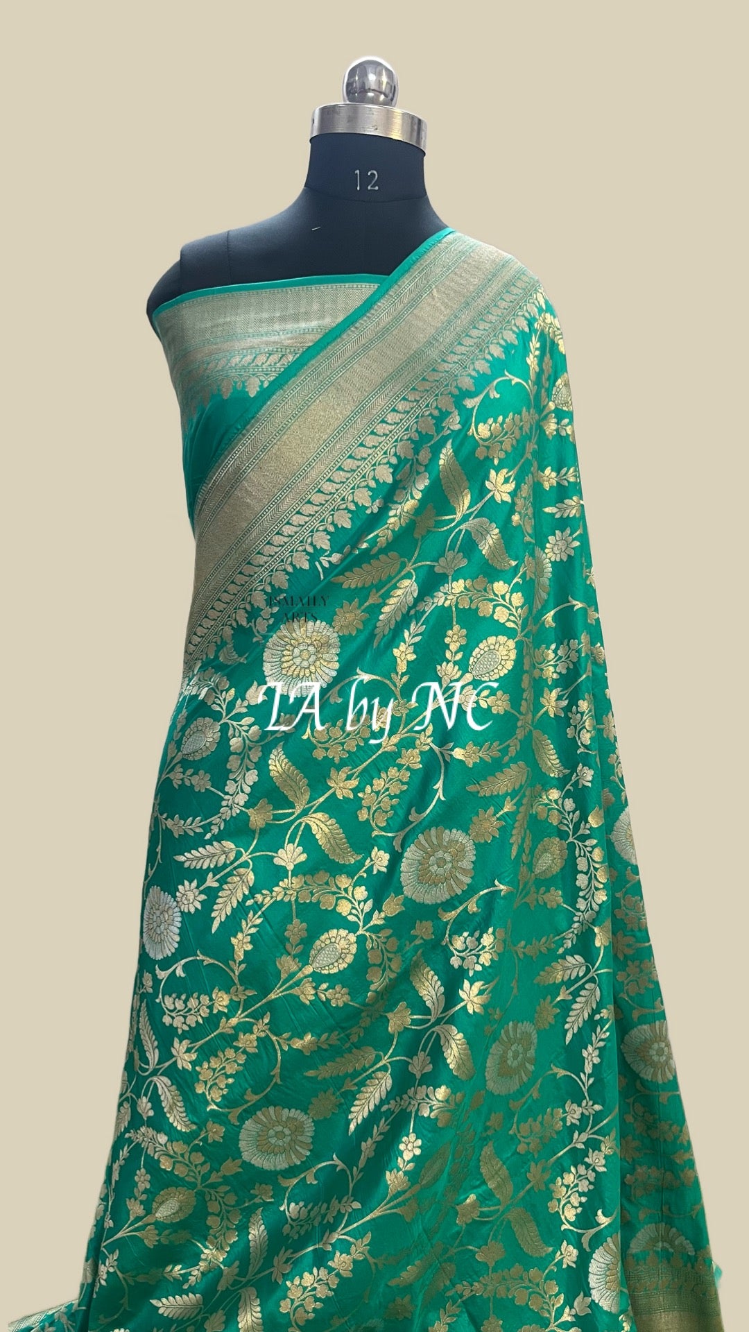 Turquoise Banarasi Pure Katan Silk Pattu Sona Rupa Saree