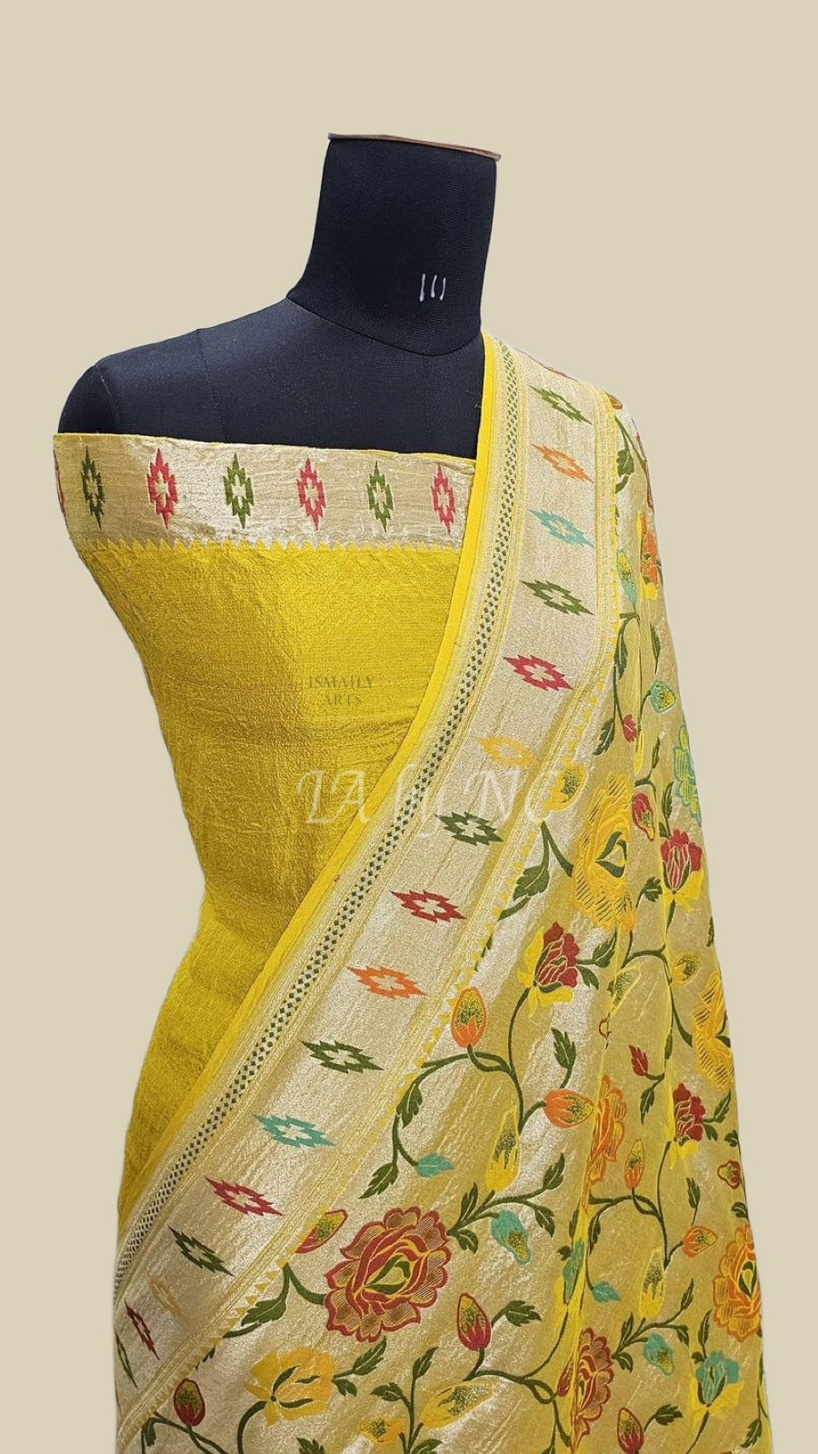 Bumblebee Banarasi Pure Khaddi Tussar Georgette Brocade Saree