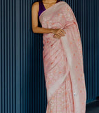 Flamingo Banarasi Pure Khaddi Georgette Saree