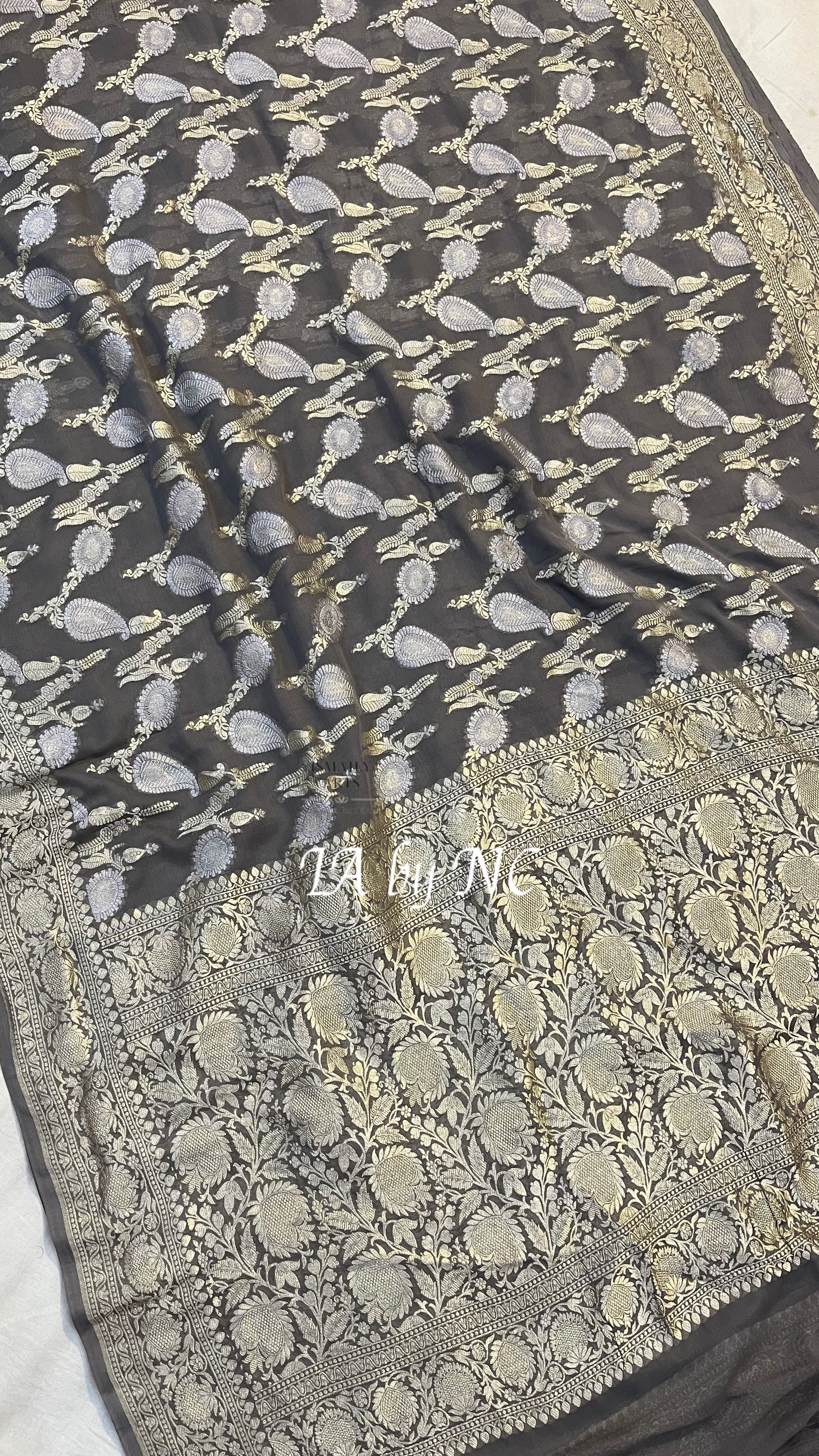 Ash Banarasi Pure Khaddi Georgette Saree