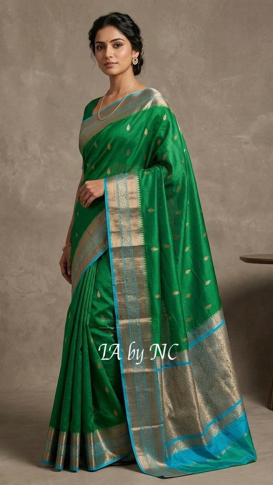 Bottle Banarasi Pure Kora Organza Kadwa Saree