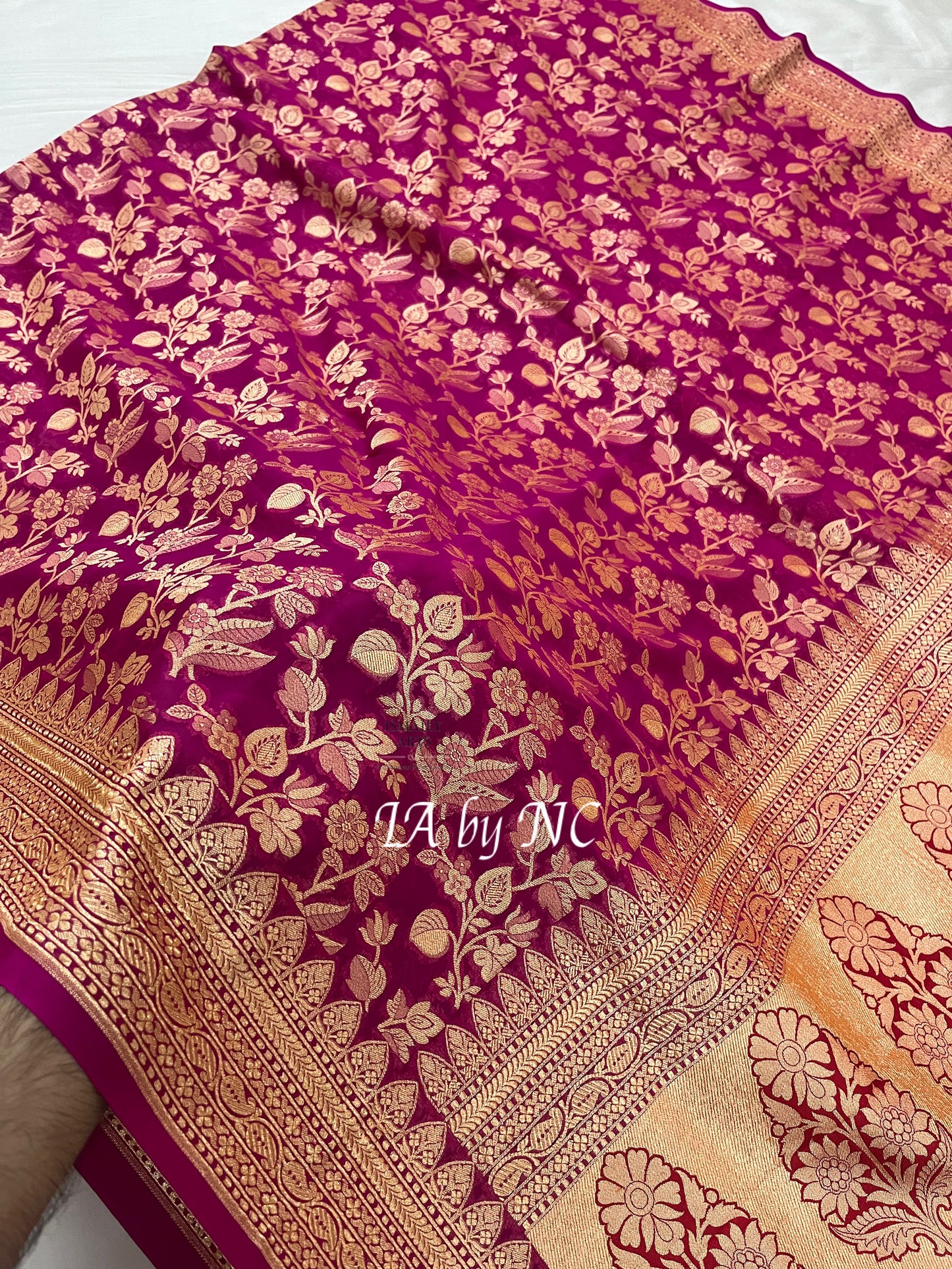 Rani Banarasi Pure Khaddi Georgette Saree