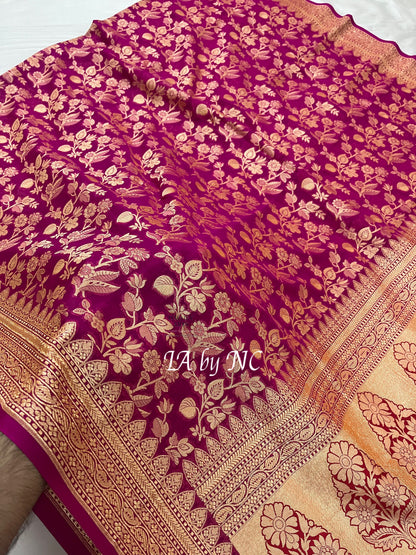 Rani Banarasi Pure Khaddi Georgette Saree
