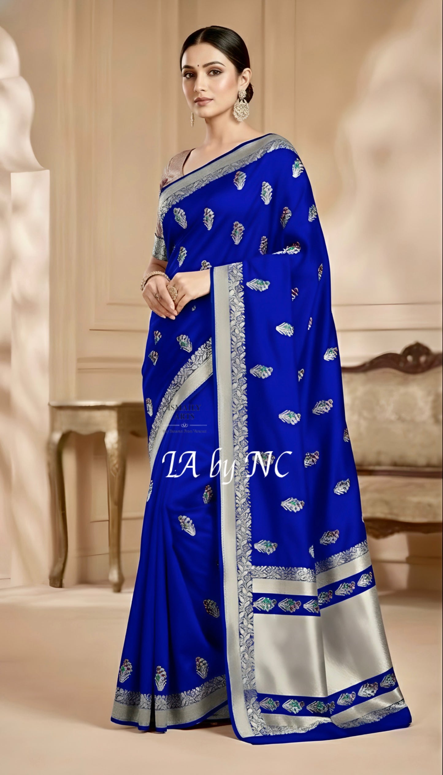 Royal Banarasi Mashru Katan Silk Meenakari Saree
