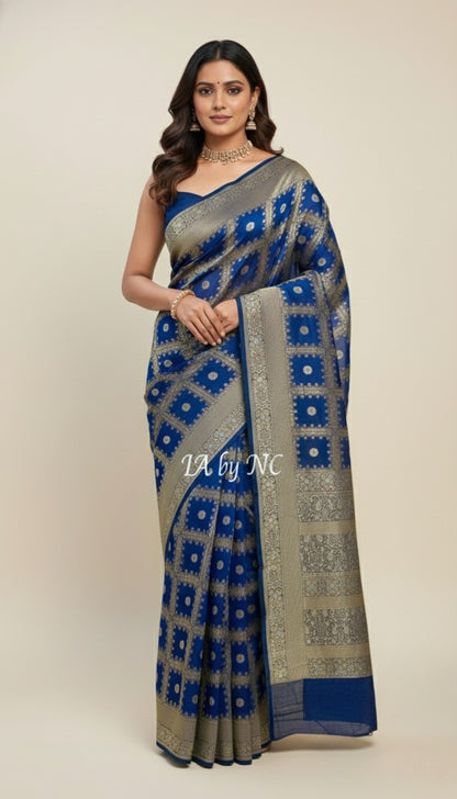 German Banarasi Pure Khaddi Georgette Saree