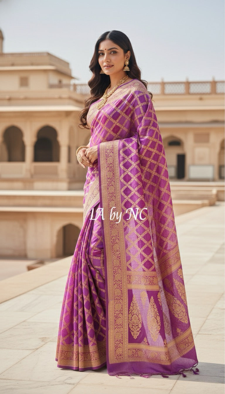 Mulberry Banarasi Pure Khaddi Georgette Saree