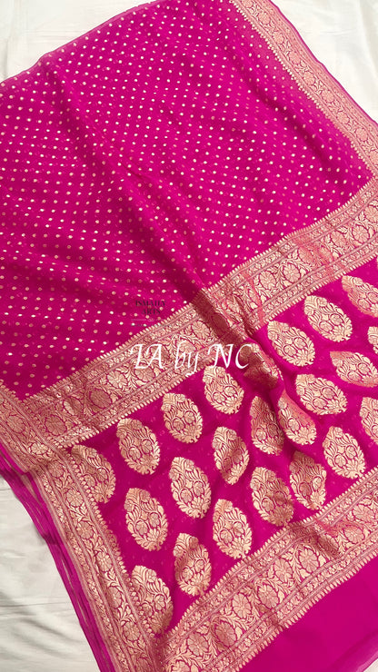 Rani Banarasi Pure Khaddi Georgette Saree