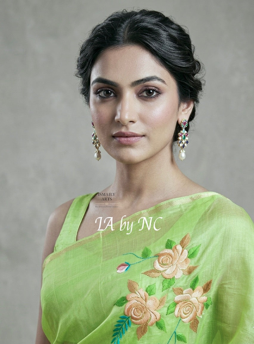 Tea Banarasi Pure Kora Organza Saree