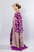 Byzantine Banarasi Pure Khaddi Georgette Meenakari Saree
