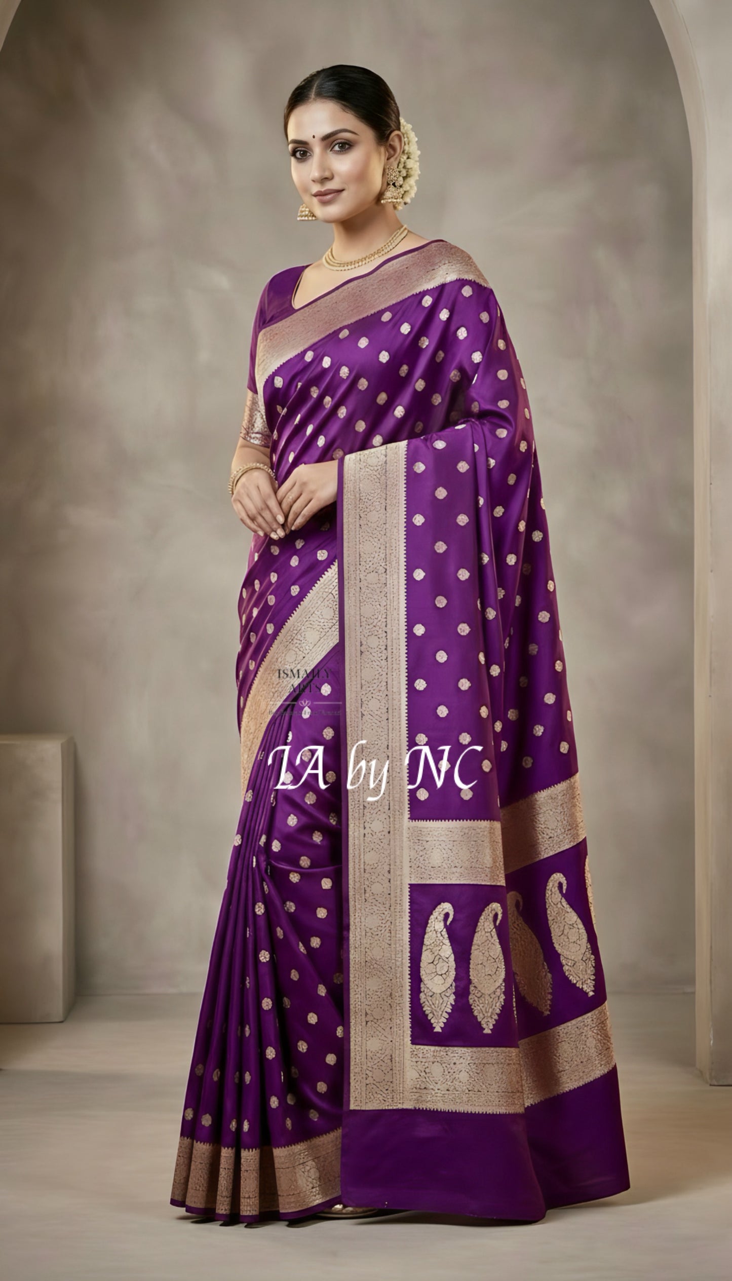 Byzantine Banarasi Mashru Katan Silk Saree