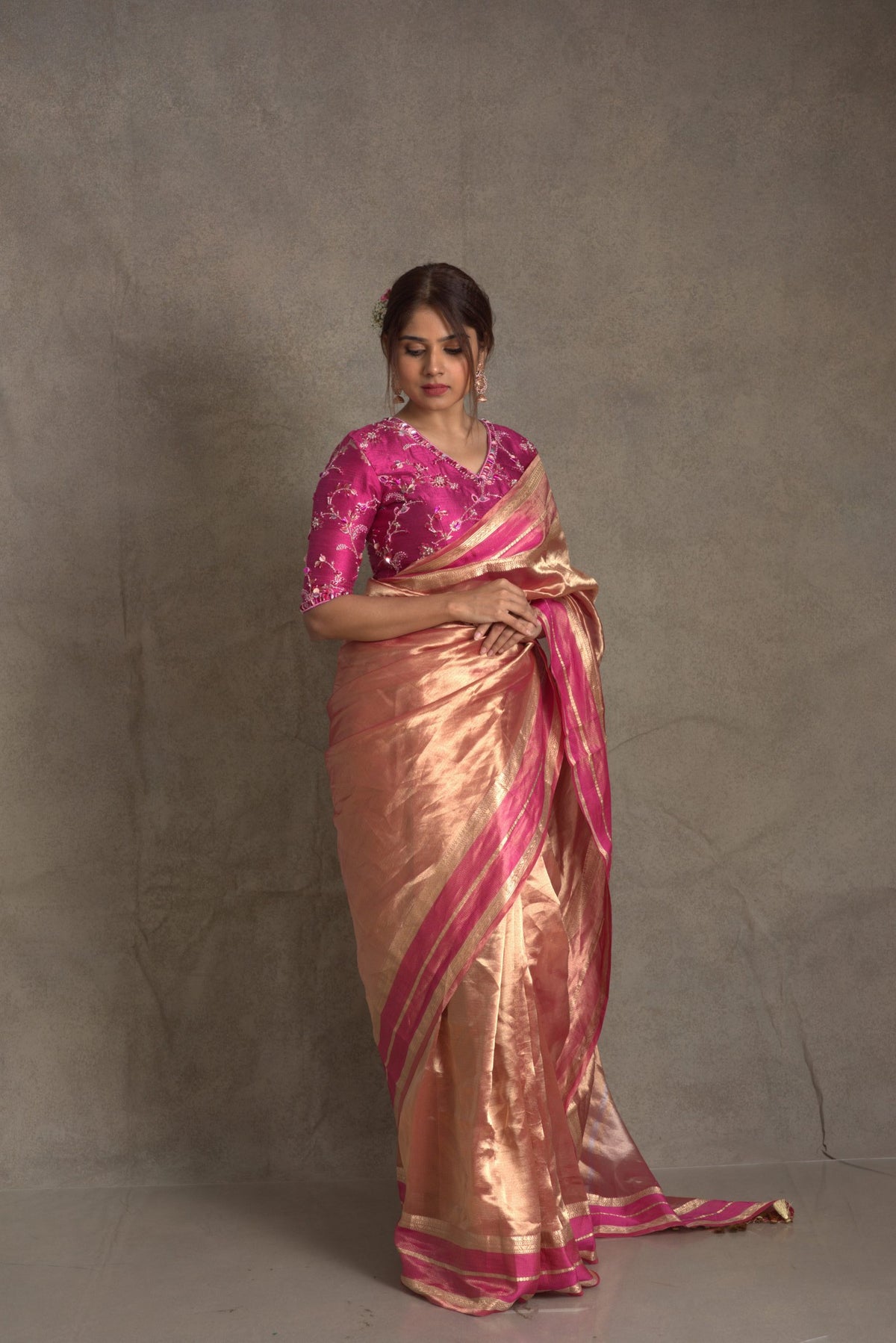 Rani Banarasi Pure Tissue Silk Saree - Double Katan Border