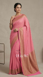 Pink Banarasi Pure Khaddi Georgette Saree